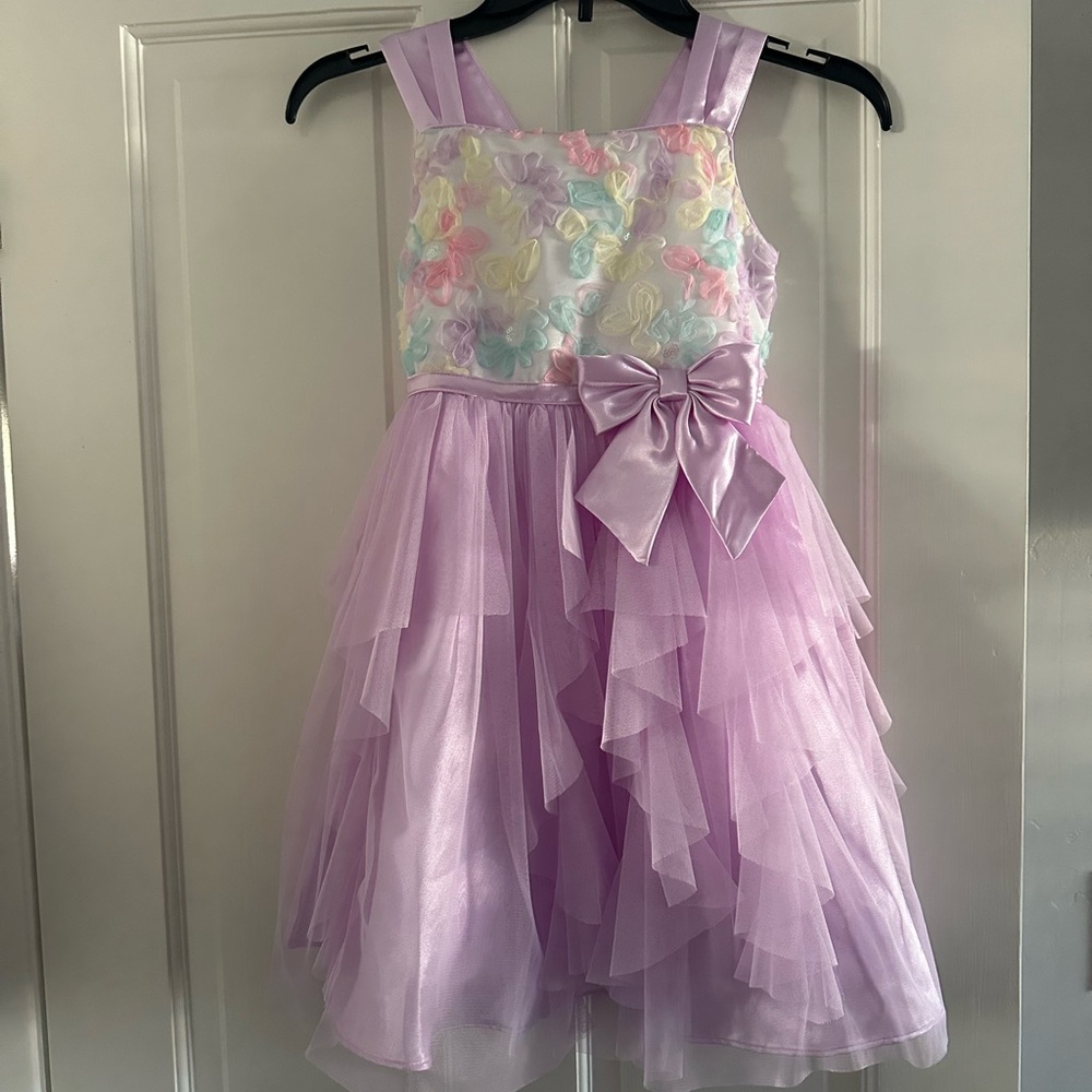 Lavender Ruffled Dress with Bow